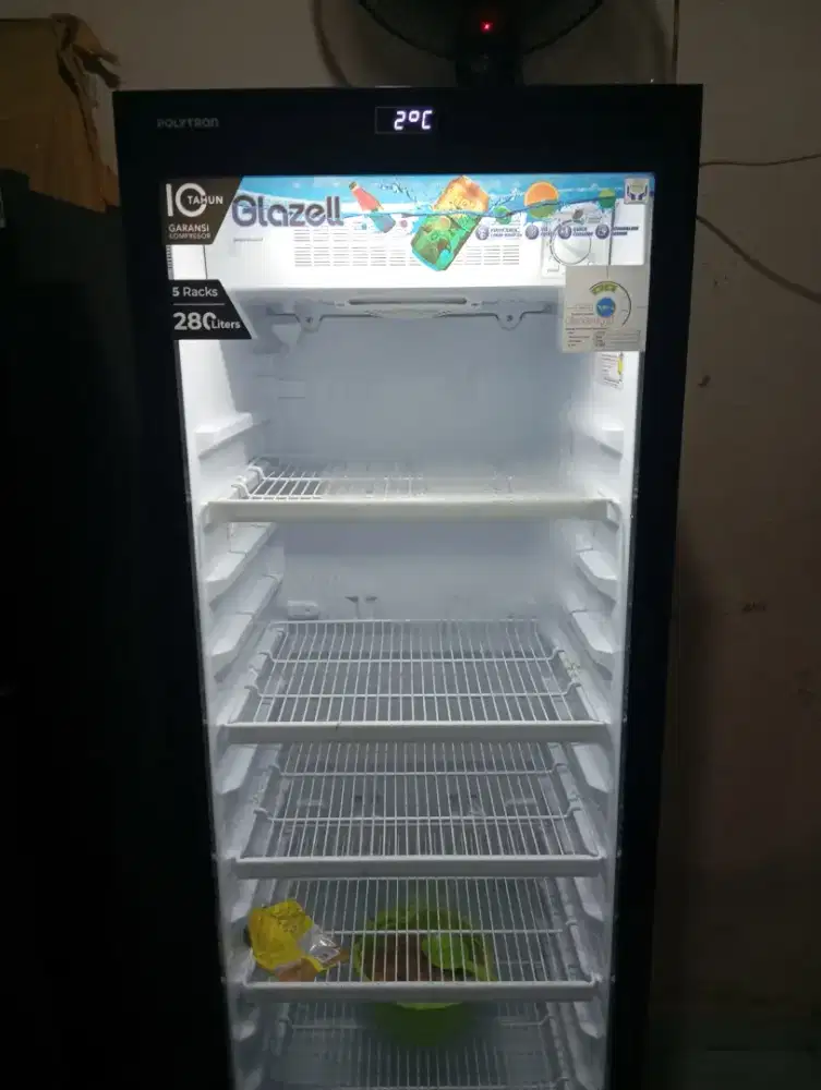 Showcase Polytron 280liter 5 rak 1 minggu pakai