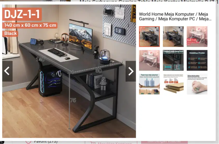 Meja Gaming / Kerja / Belajar (World Home)