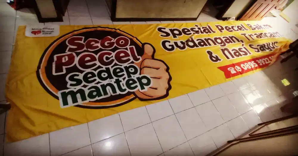 Bikin spanduk kain umbul umbul vertical banner dari bahan kain & mmt