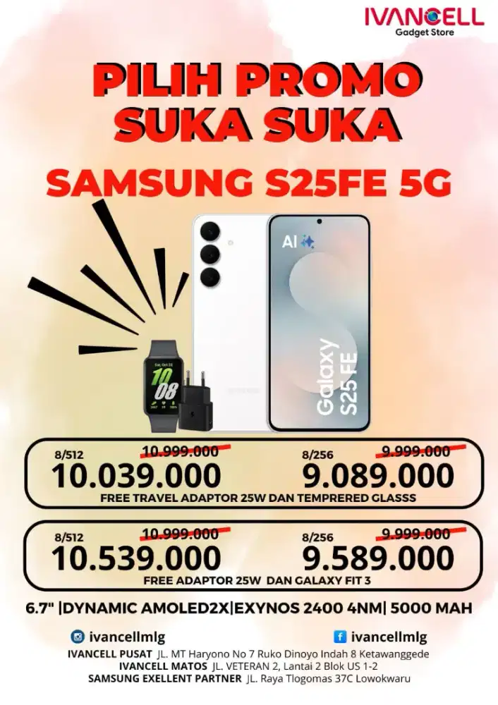 BANYAK PILIHAN PROMO OKTOBER SAMSUNG S25 FE 5G  FREE FIT 3 / ADAPTER