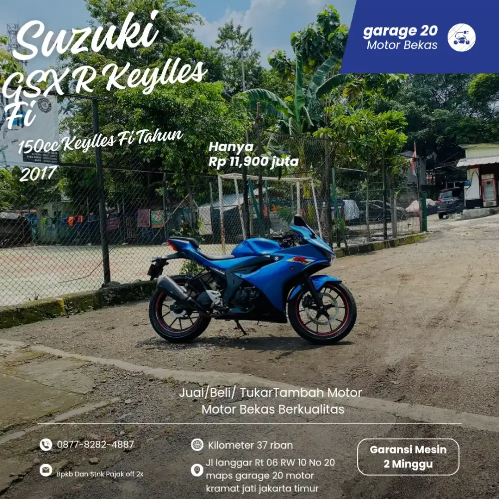 Suzuki GSX R 150cc Keylles Fi Tahun 2017 Pajak Off