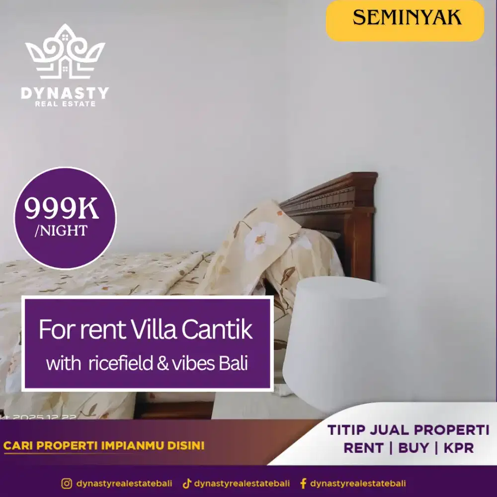 Sewa villa harian daerah strategis di pusat kota seminyak