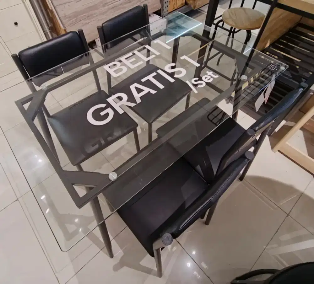 Meja Makan beli 1 gratis 1 dan promo 50%