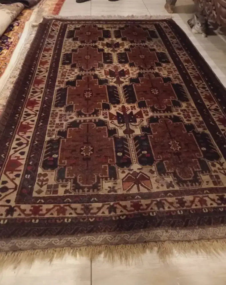 Karpet handknott afghanistan tribal wool 
size
L 150 x p 225