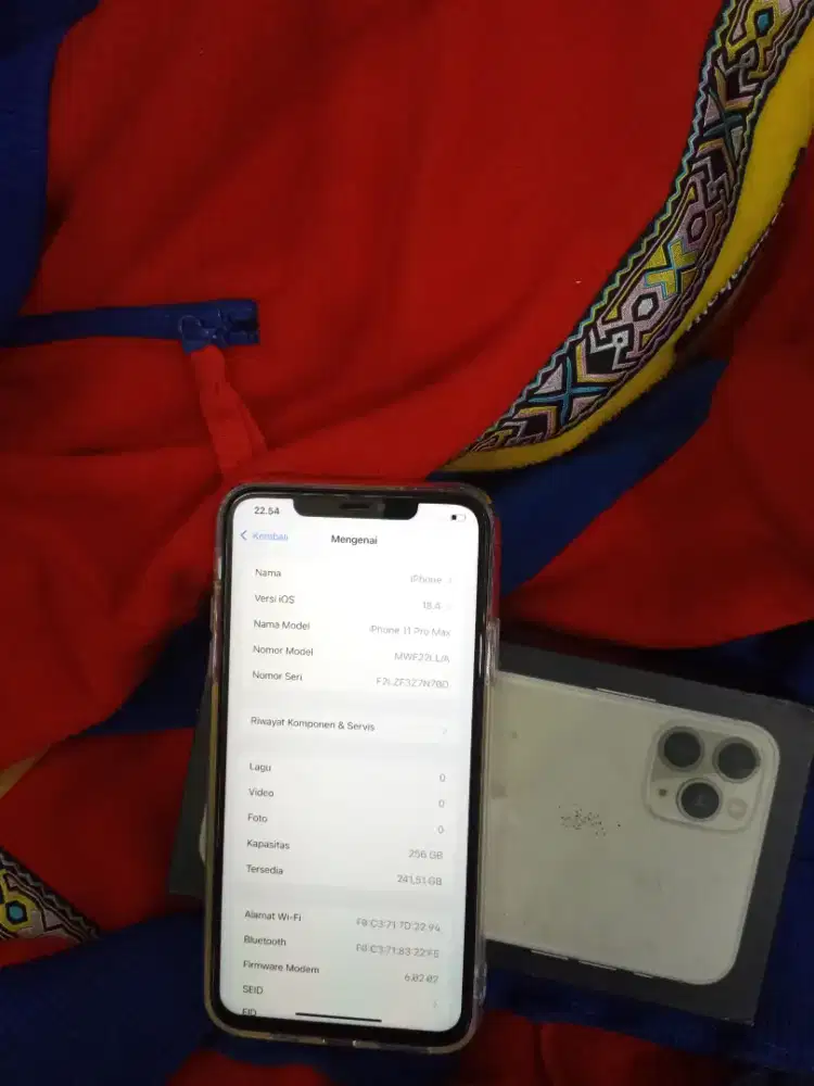 iPhone 11 pro max 256 bh 75 face id off inter lla all operator