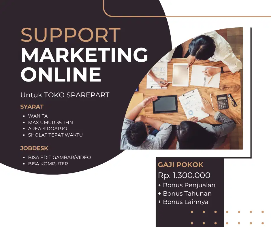 Dicari Karyawan Toko Sparepart