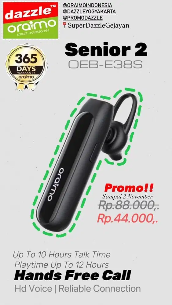 Headset Single Senior 2 Oraimo OEB-E38S