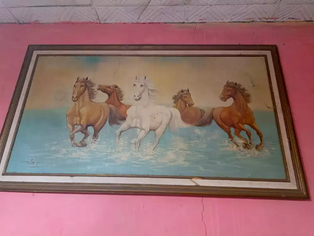 Lukisan kuda besar handmade..