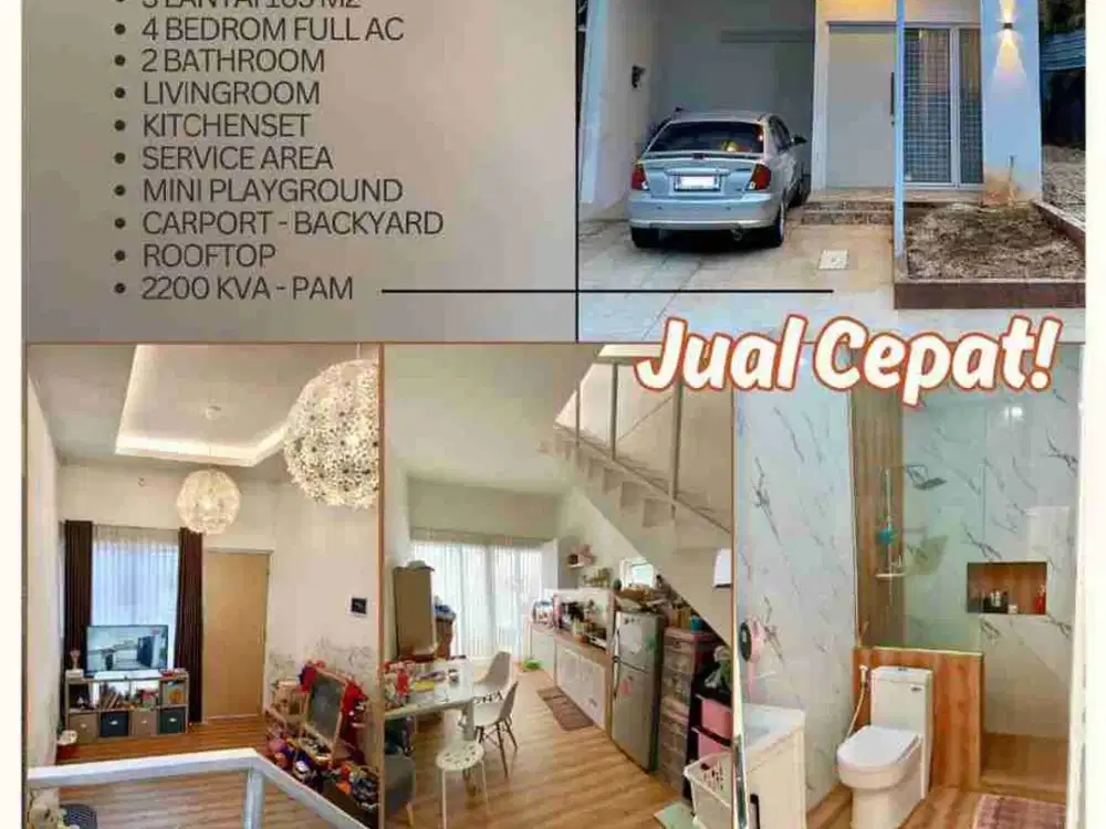 jual cepat hunian 3 lt di kota wisata