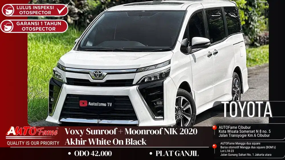 Toyota Voxy Sunroof + Moonroof NIK 2020 Akhir White On Black