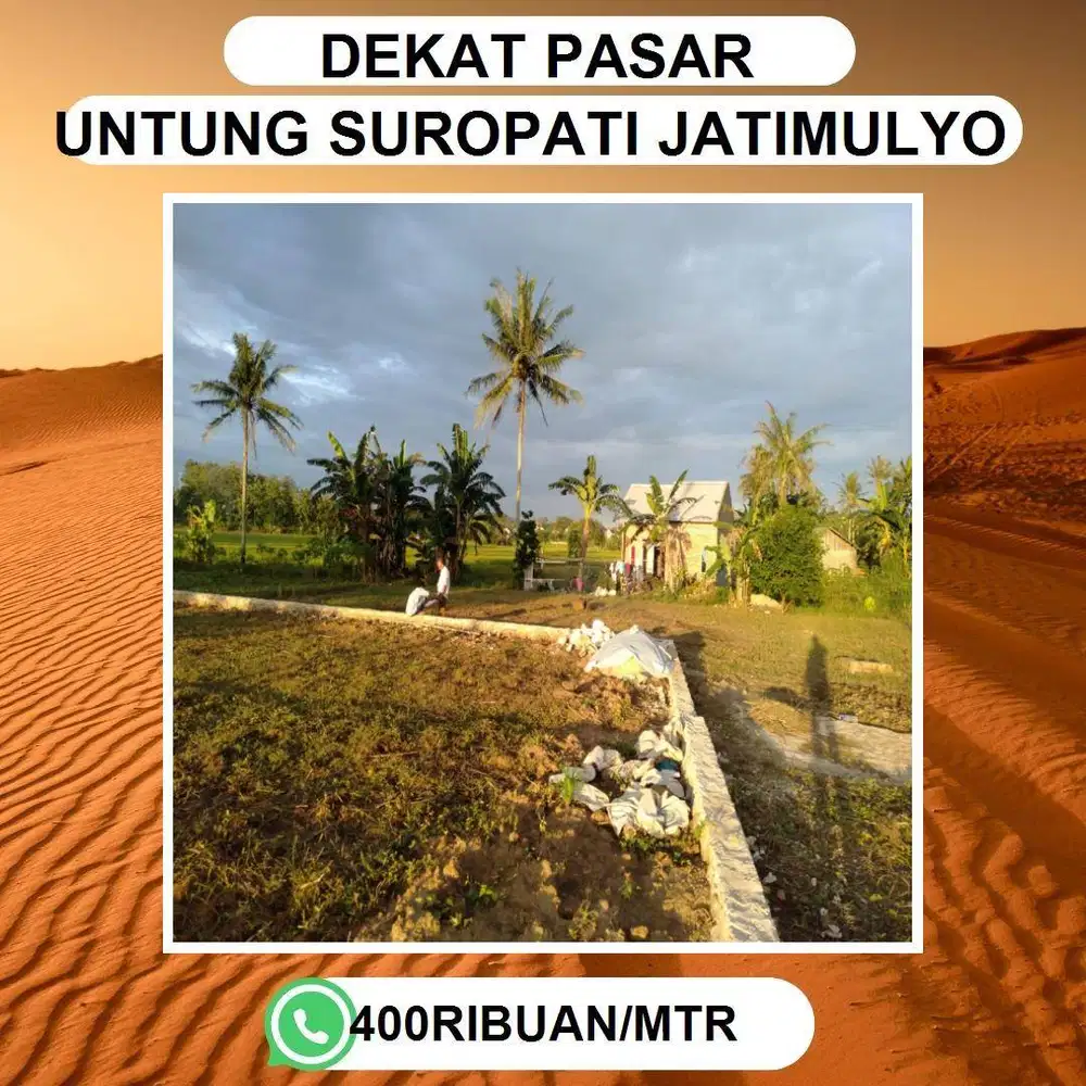 tanah dekat pasar untung suropati cocok untuk bangun hunian impian