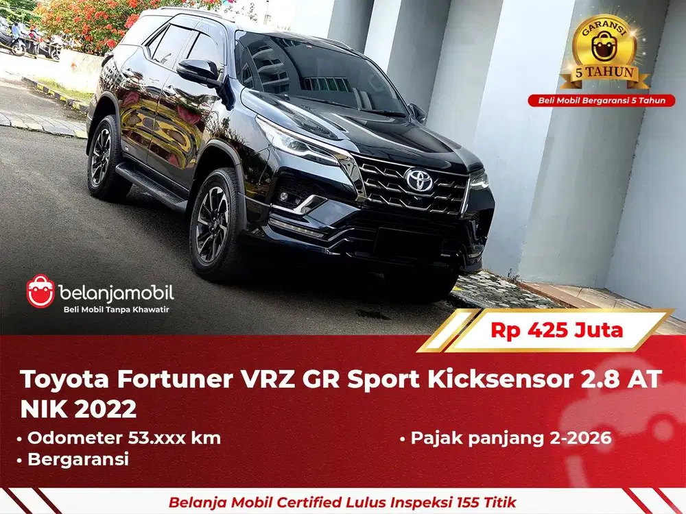 [ GARANSI 5TH ] Toyota Fortuner VRZ GR Sport 2.8 Kicksensor 2022 2023