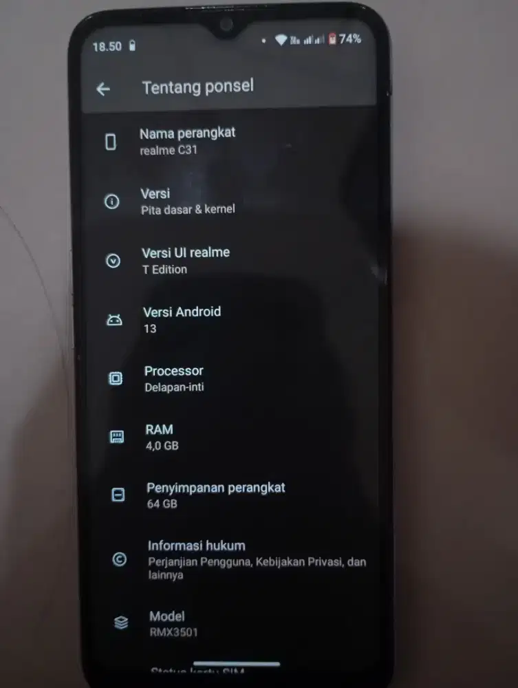 Realme c31 4/64 ungu