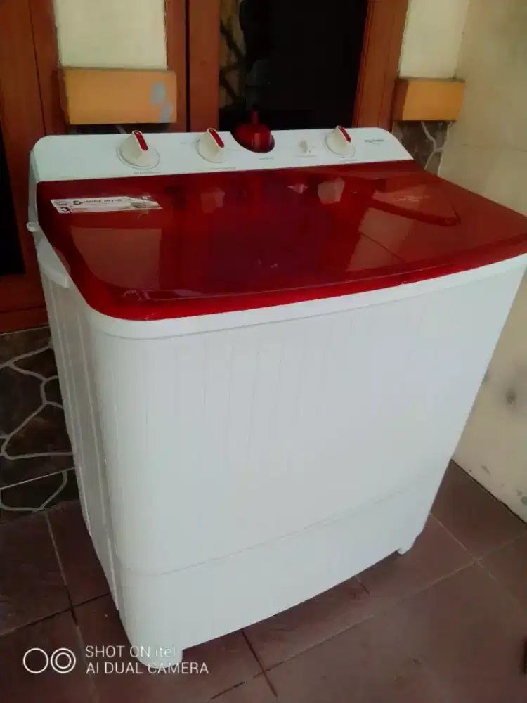 Jual mesin cuci merek Polytron kapasitas 8 kg normal semua siap pakai