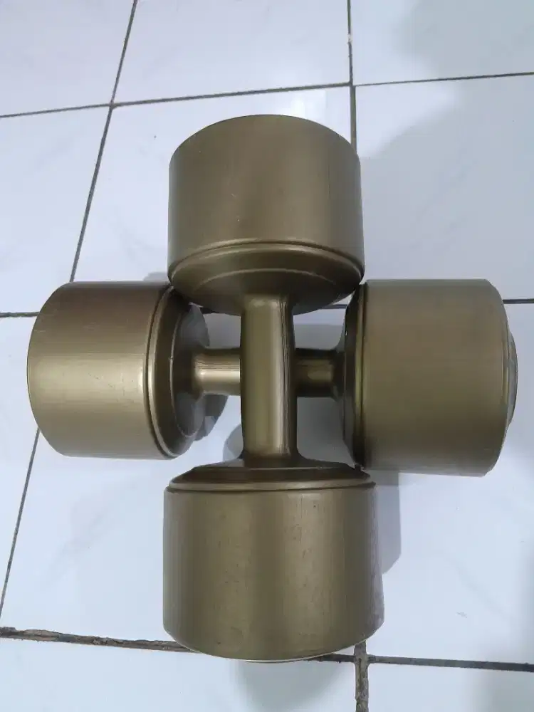 Dumbel Plastik 10KG (Sepasang) Warna Gold Dumbbell Dumbell
