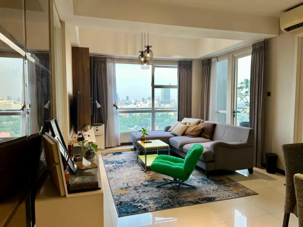 Disewakan Cepat Unit 2BR + Maid Room Fully Furnish High Zone