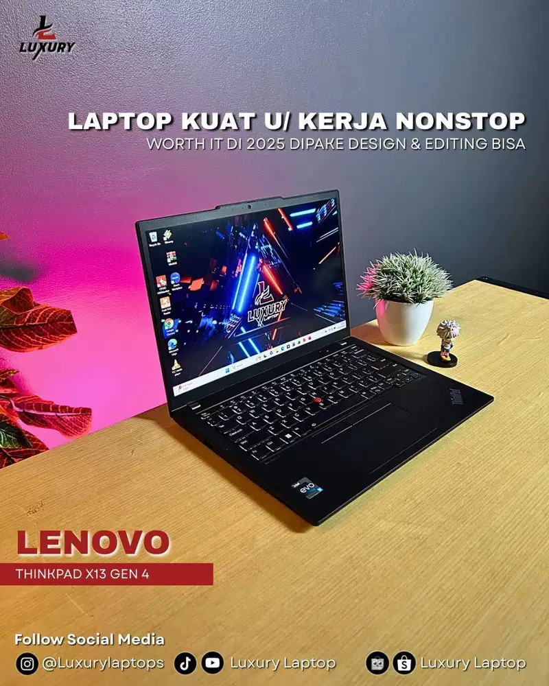 LAPTOP LENOVO THINKPAD X13 GEN 4 CORE I5 EVO GEN 13 SSD RAM JUAL BU