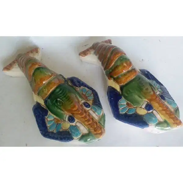 Vintage Germany vas bunga gantung keramik glazuur chinese oriental