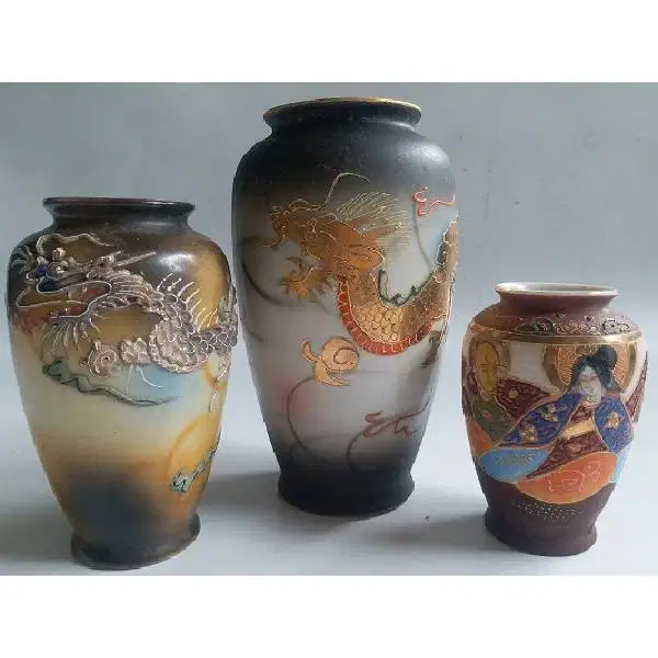 Original vintage antik vas Imperial Japanese IMARI DAN SATSUMA