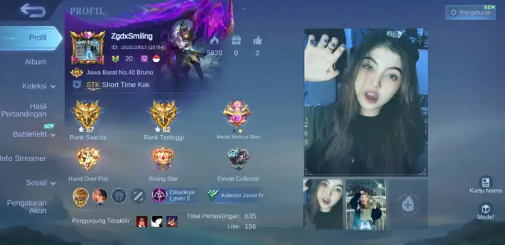 Jual akun games mobile legend smurf murah