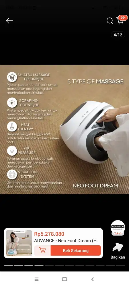 alat pijat kaki neo foot dream by advance