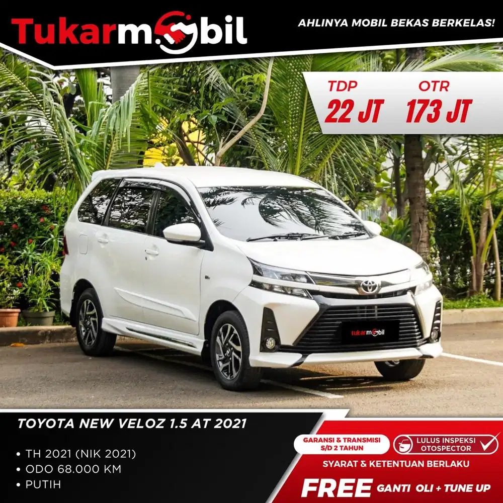 [BERGARANSI] TOYOTA AVANZA NEW VELOZ 1.5 METIK TAHUN 2021 PUTIH