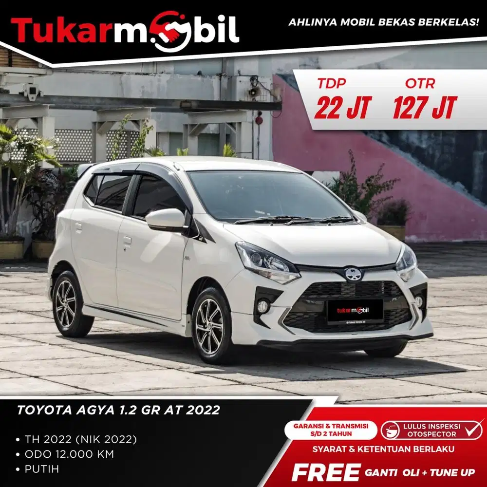 [BERGARANSI] TOYOTA AGYA 1.2 GR SPORT METIK TAHUN 2022 LOW KM