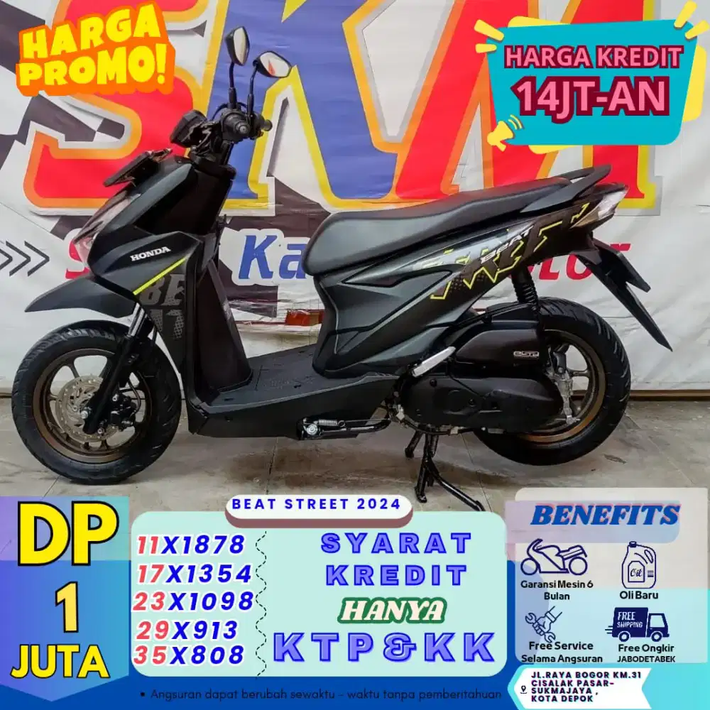 Cukup Ktp dan KK kredit beat street 2024 km low bergaransi full