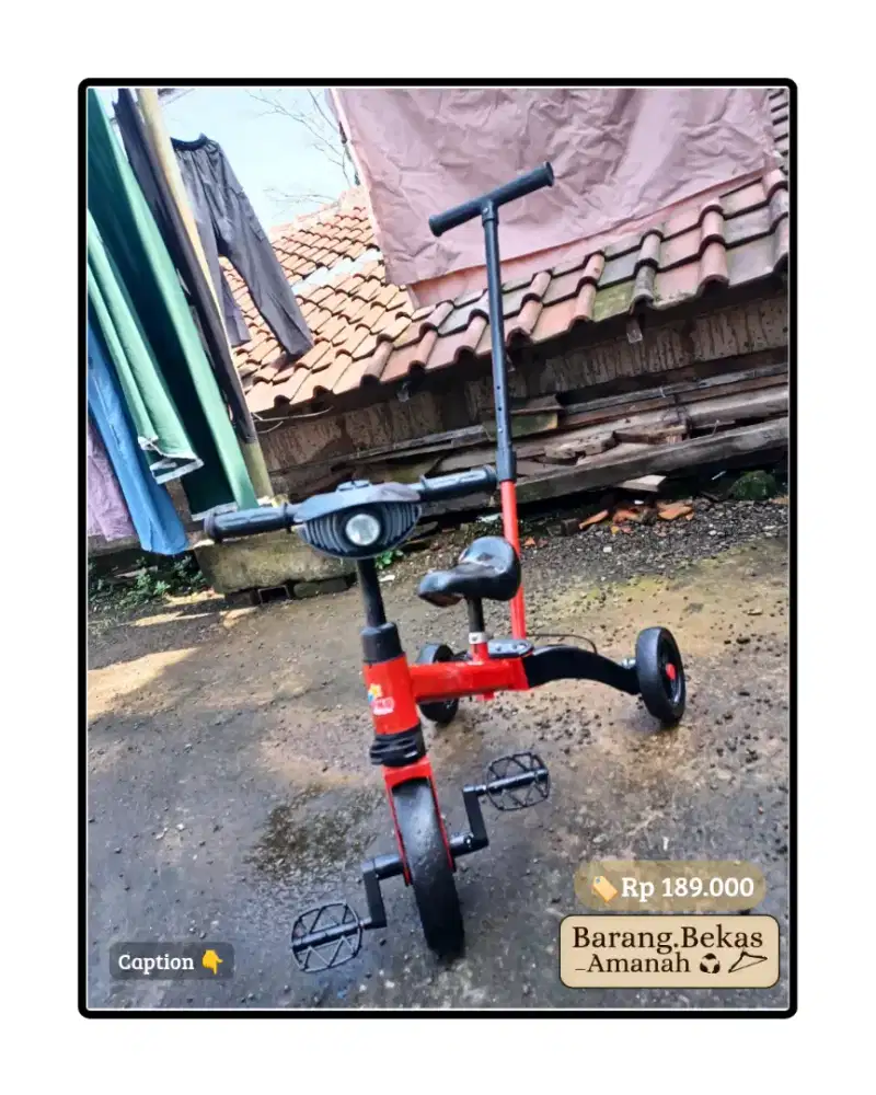 Dijual sepeda anak 3 in 1 (bekas) harga bersahabat