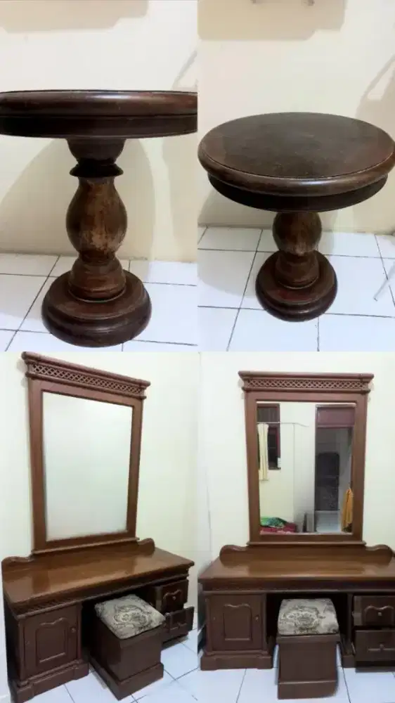 Meja Rias & Meja Bundar Kayu Jati