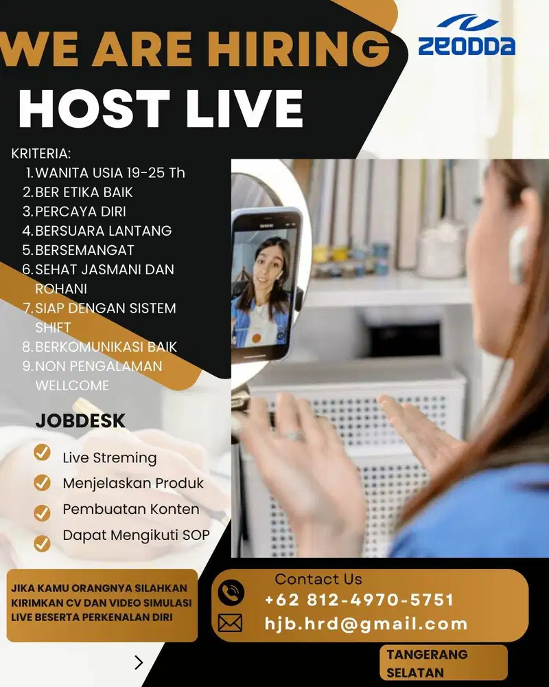 Lowongan Host Live Tangerang Selatan