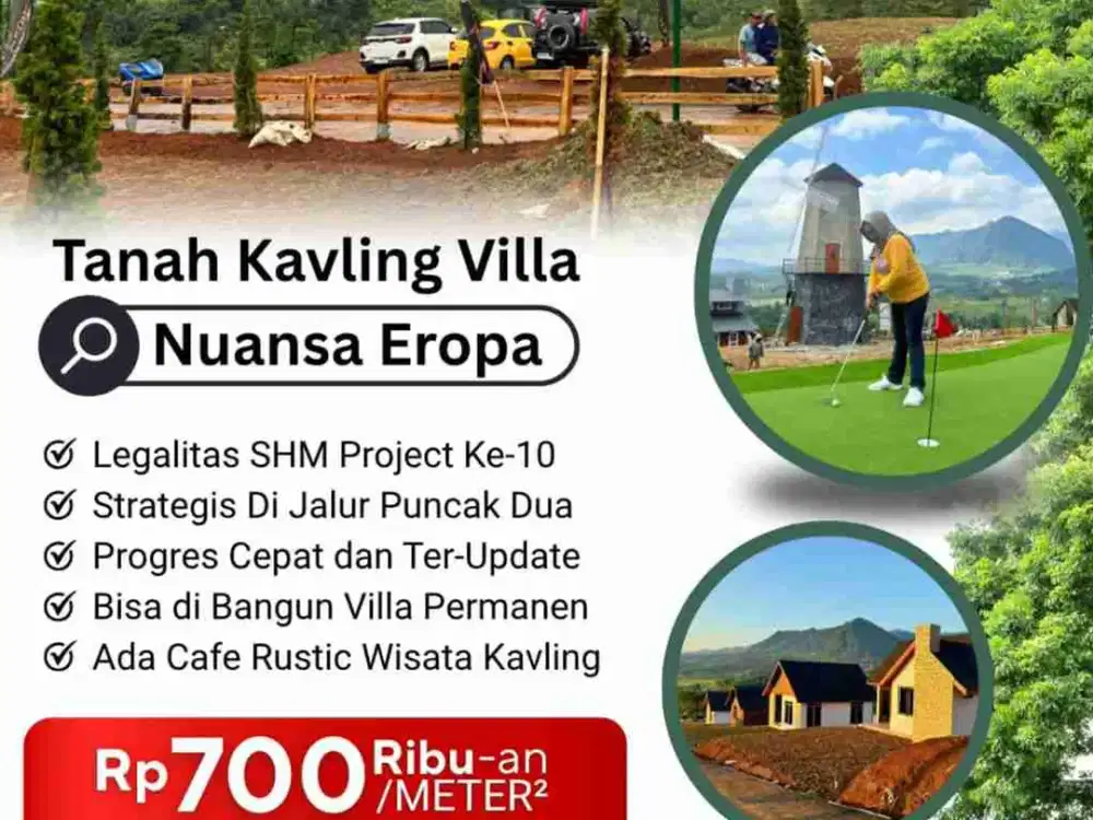 TANAH KAVLING VILLA NUANSA EROPA 500MDPL GUNUNG HANJAWONG BOGOR TIMUR