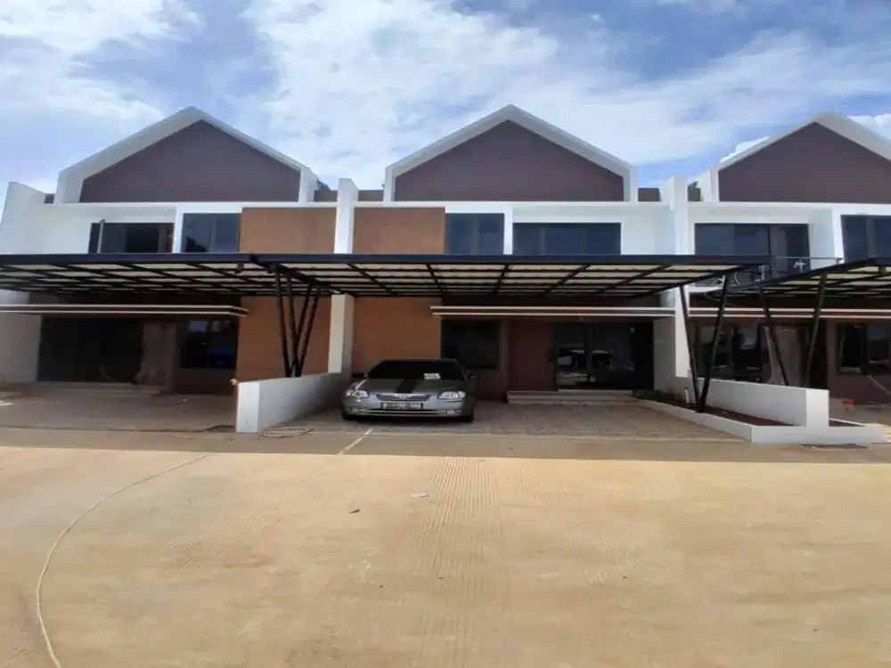 rumah cluster bangunan kokoh dinding bata merah, bebas banjir