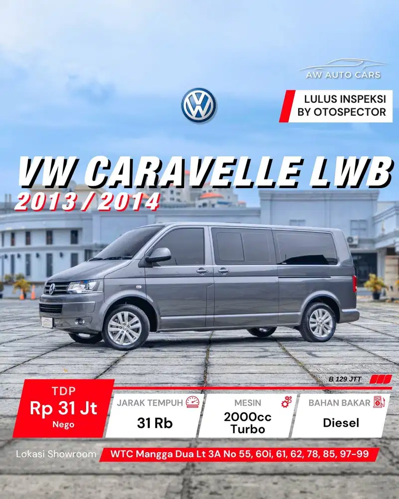 [LOW KM] VW Caravelle LWB Diesel TDi 2014 NIK 2013 Long Wheel Base