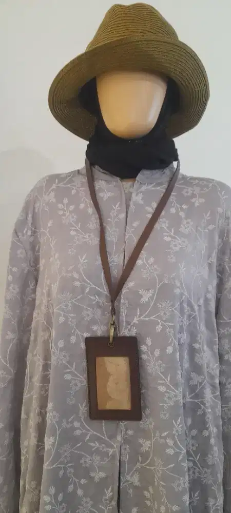 ID Card Lanyard Name Tag Kulit Sapi Asli