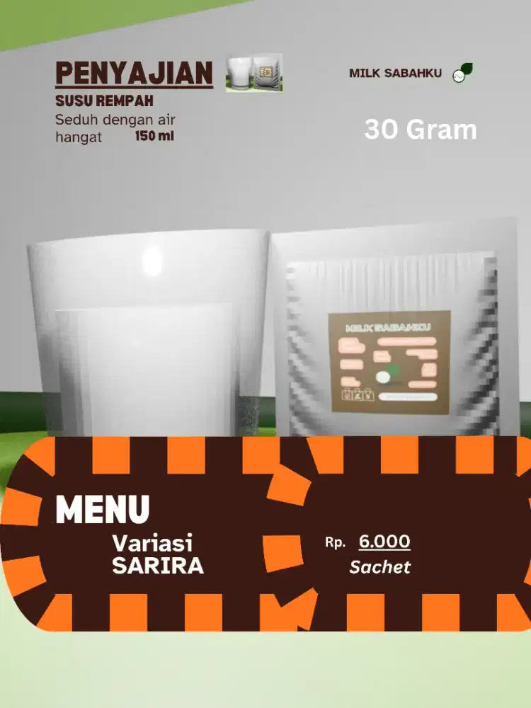 SUSU REMPAH BUBUK - 30 GRAM - MILK SABAHKU - VARIASI: SARIRA