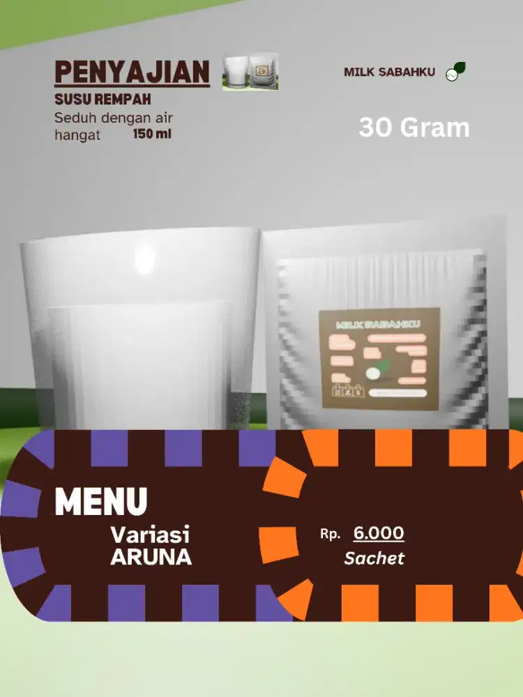 SUSU REMPAH BUBUK - 30 GRAM - MILK SABAHKU - VARIASI: ARUNA