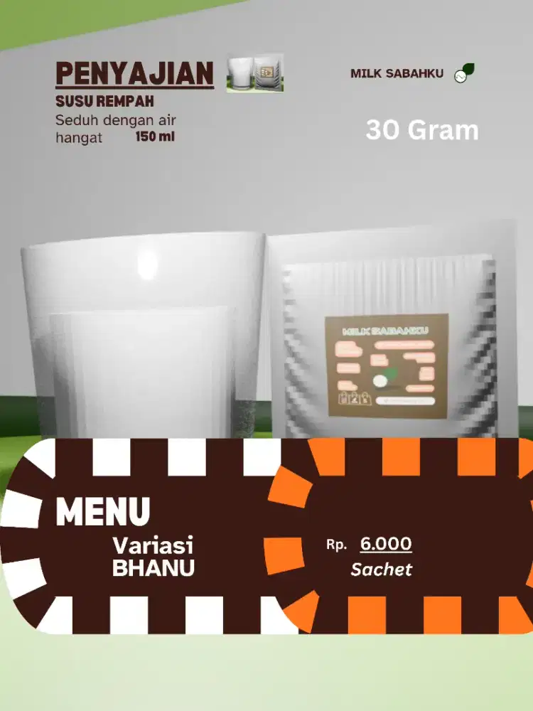 SUSU REMPAH BUBUK - 30 GRAM - MILK SABAHKU - VARIASI: BHANU