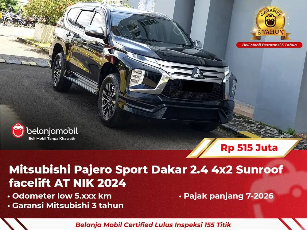[ GARANSI 5TH ] Mitsubishi Pajero Sport Dakar 2.4 AT Hitam 2024 2025