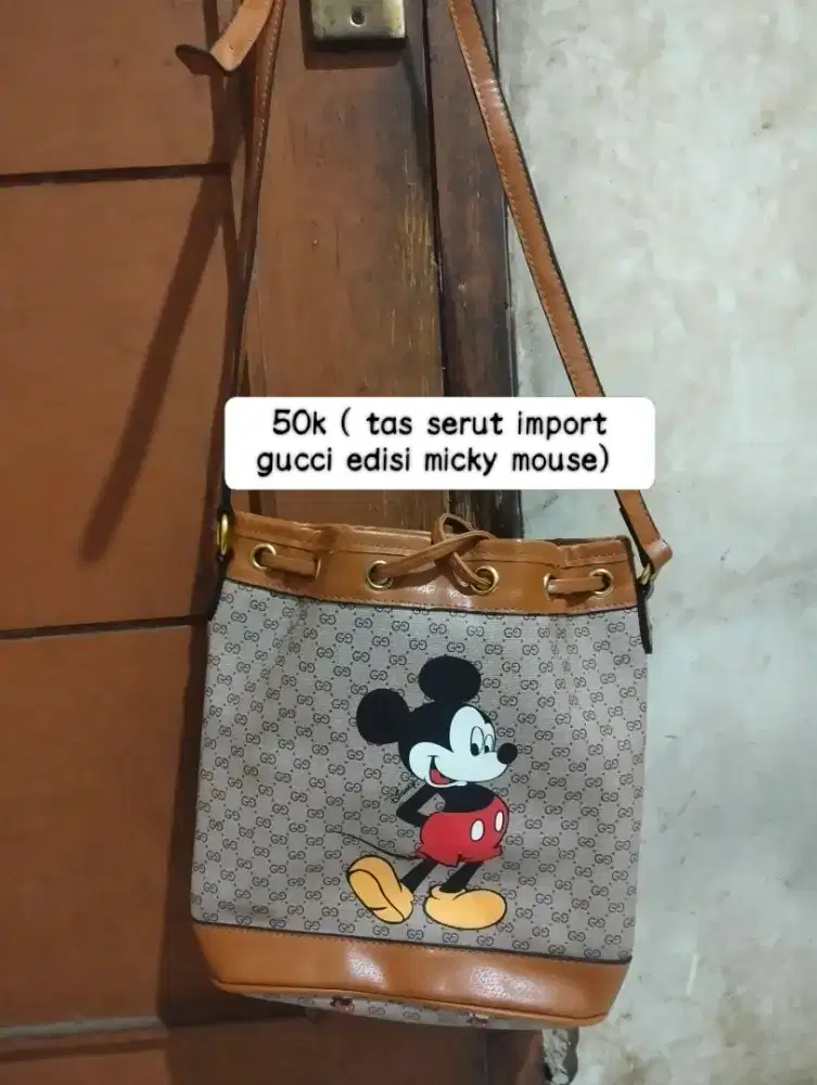 Tas serut import gucci edisi micky mouse