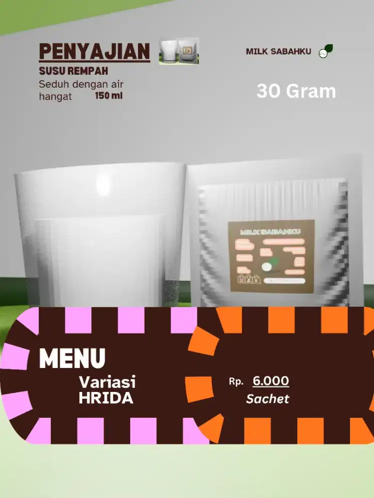 SUSU REMPAH BUBUK - 30 GRAM - MILK SABAHKU - VARIASI: HRIDA