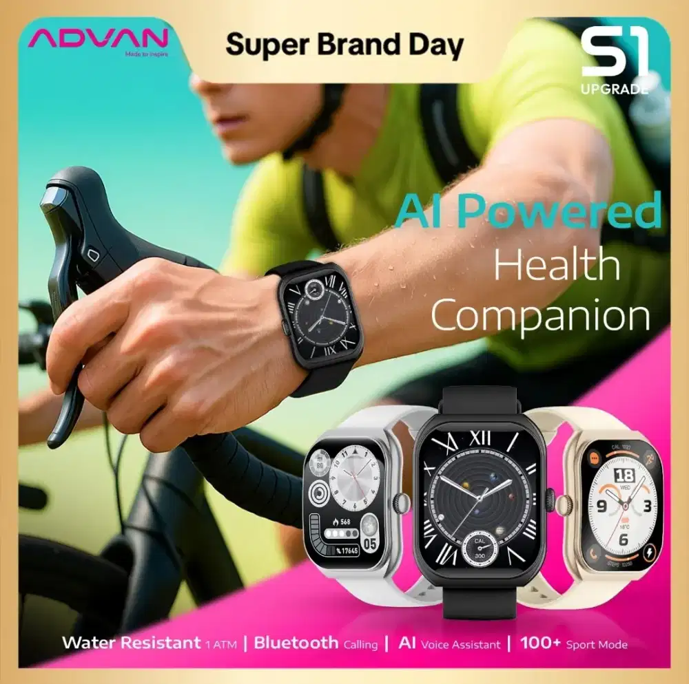 Smartwatch ADVAN S1 Versi 2. Jam tangan olahraga. Jam tangan murah