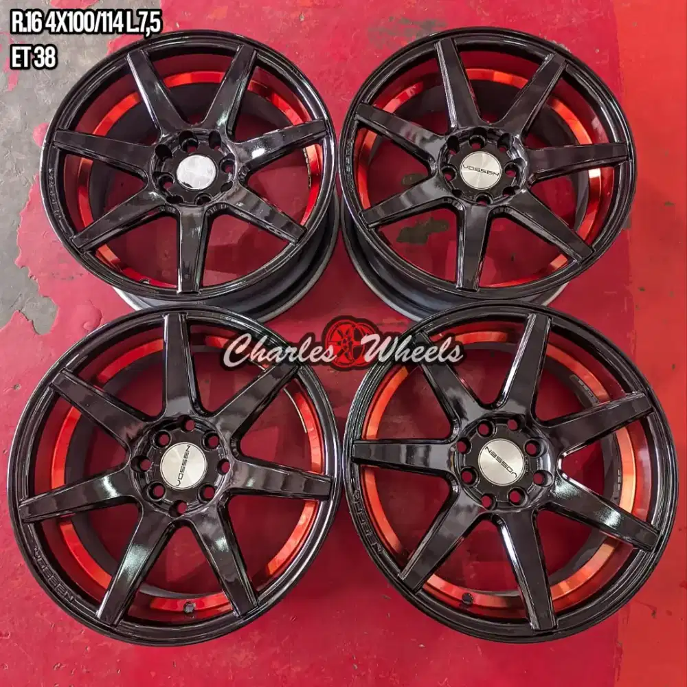 Jual velg vossen r16 4x100 4x114,3 avanza xenia livina jazz brio dll