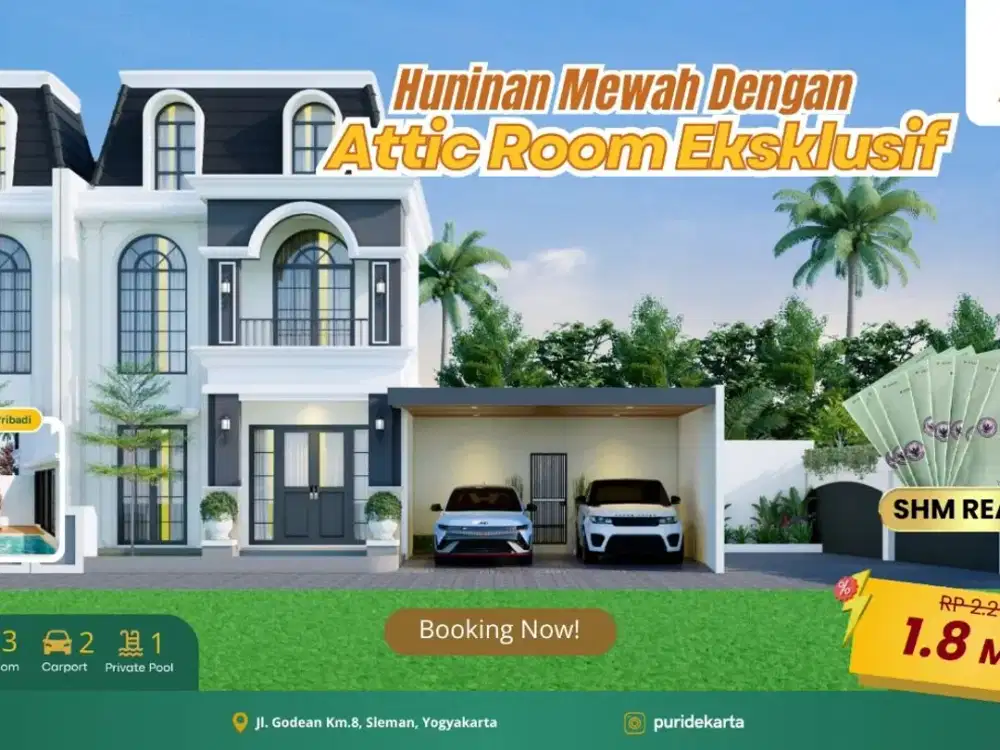 Rumah Mewah 3 Lantai Dengan Attic Room di Gamping