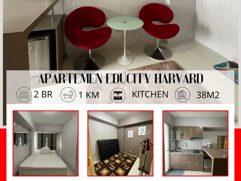 Disewakan Apartemen Educity Harvard Type 2BR by Vista Property