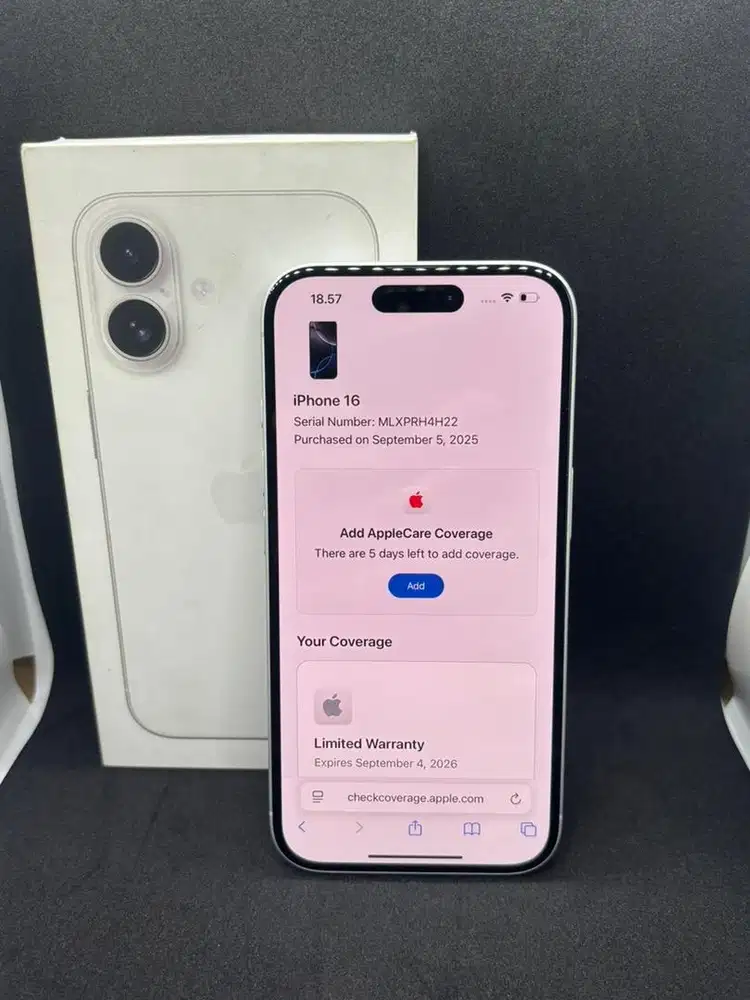 Iphone 16 White 128Gb Ibox (garansi on September 2026)