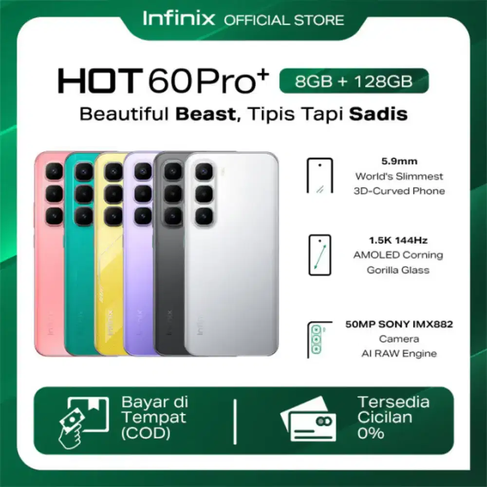 TERMURAH TERLENGKAP PROMO INFINIX HOT 60 PRO+ 2 JUTAAN GARANSI RESMI