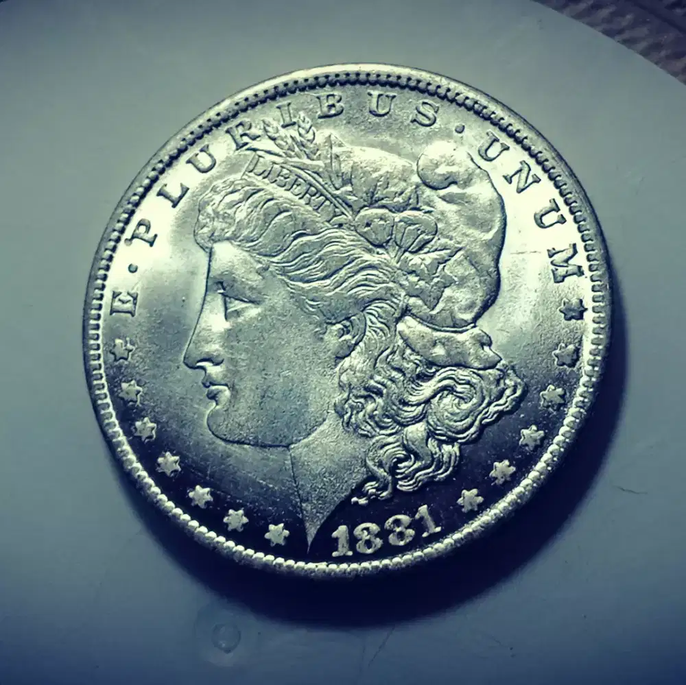 Koin Lapis Perak 1881 MORGAN DOLLAR USA AMERIKA BESAR 3,8 CM