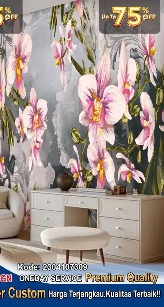 Wallpaper dinding custom 3dimensi