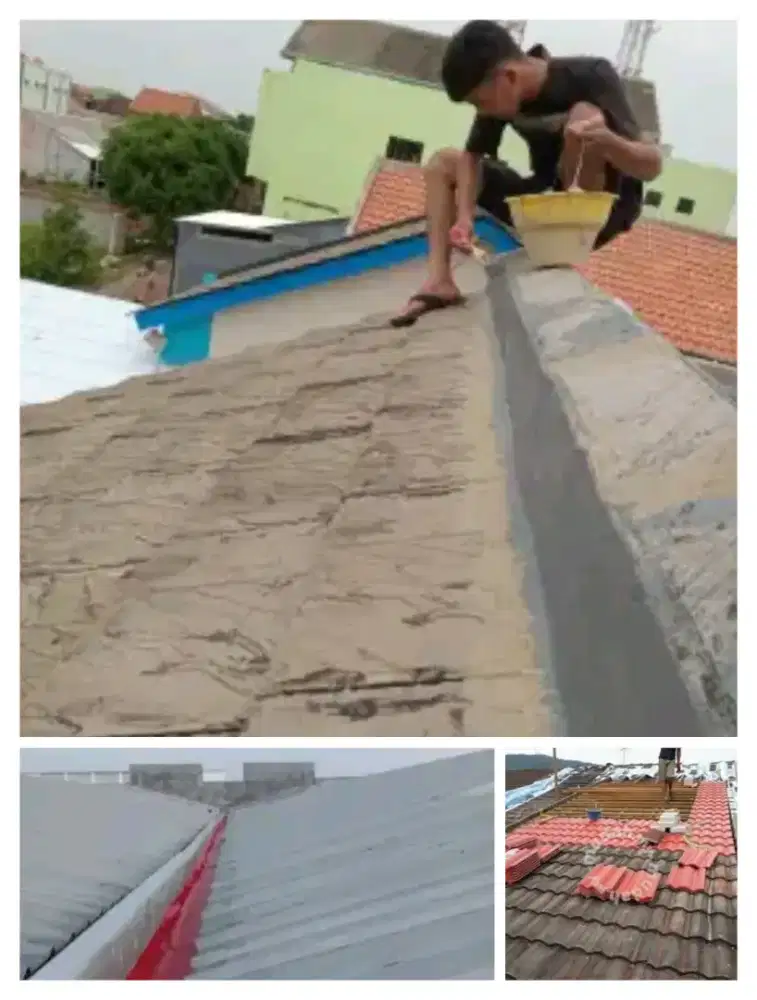 Tukang perbaikan atap bocor dinding dak rembes talang air renovasi DLL